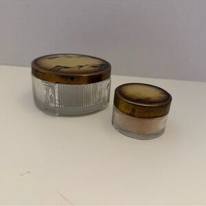 Vintage Art Deco Glass Power Boxes. Set of 2.